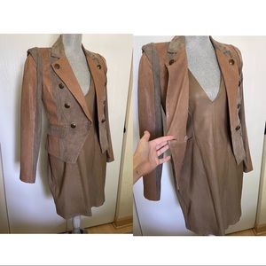 Blazer and dress matching leather set